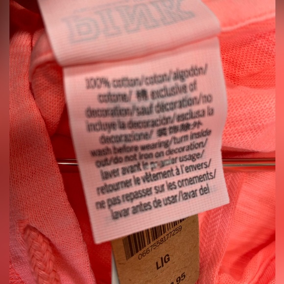 VICTORIA SECRET neon pink Summer Lounge Cotton Zip-Up - Picture 13 of 13
